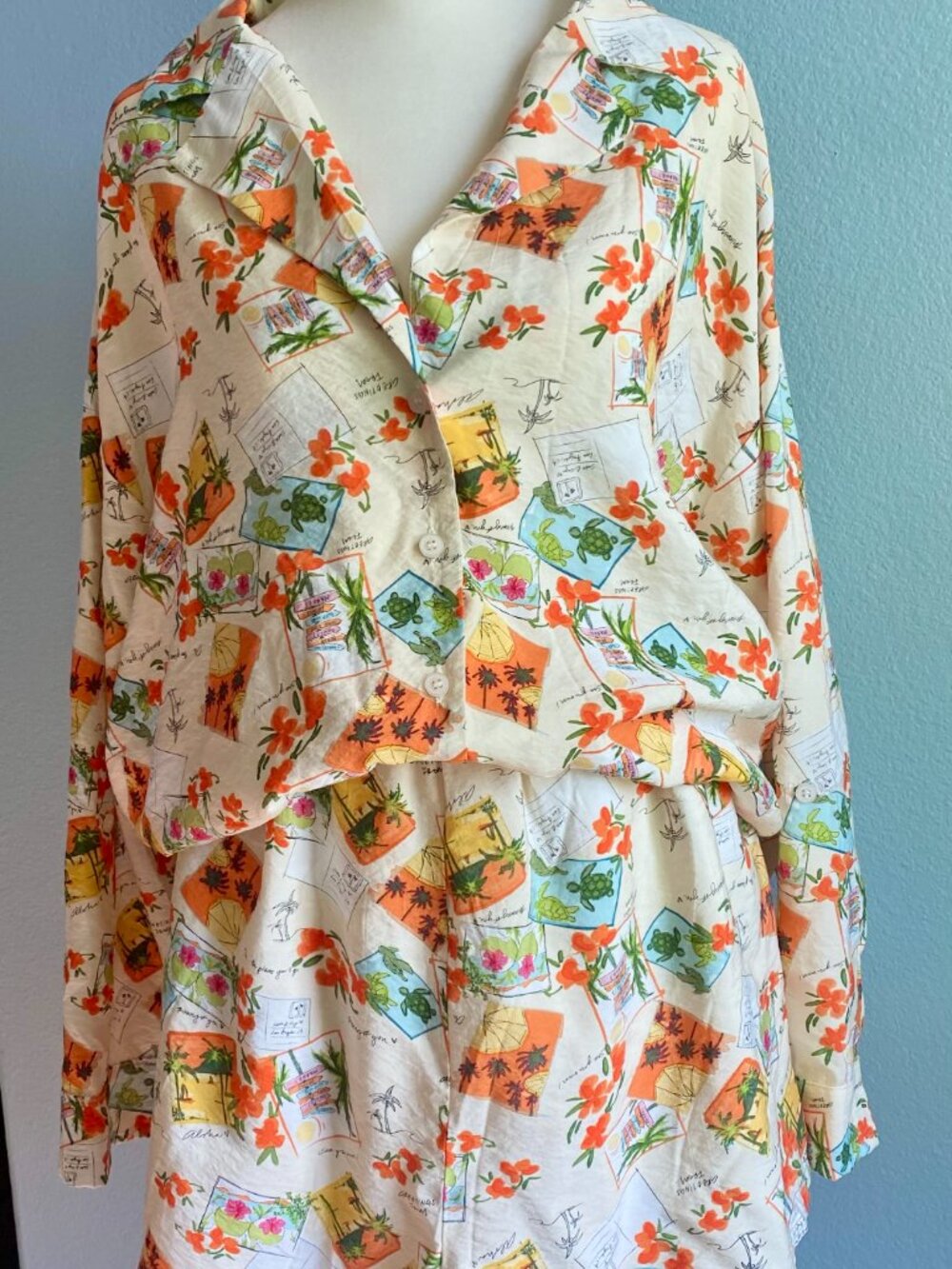 Sadie & Sage "Greetings From..." Plus Size 1X Short Set for Summer Vacations